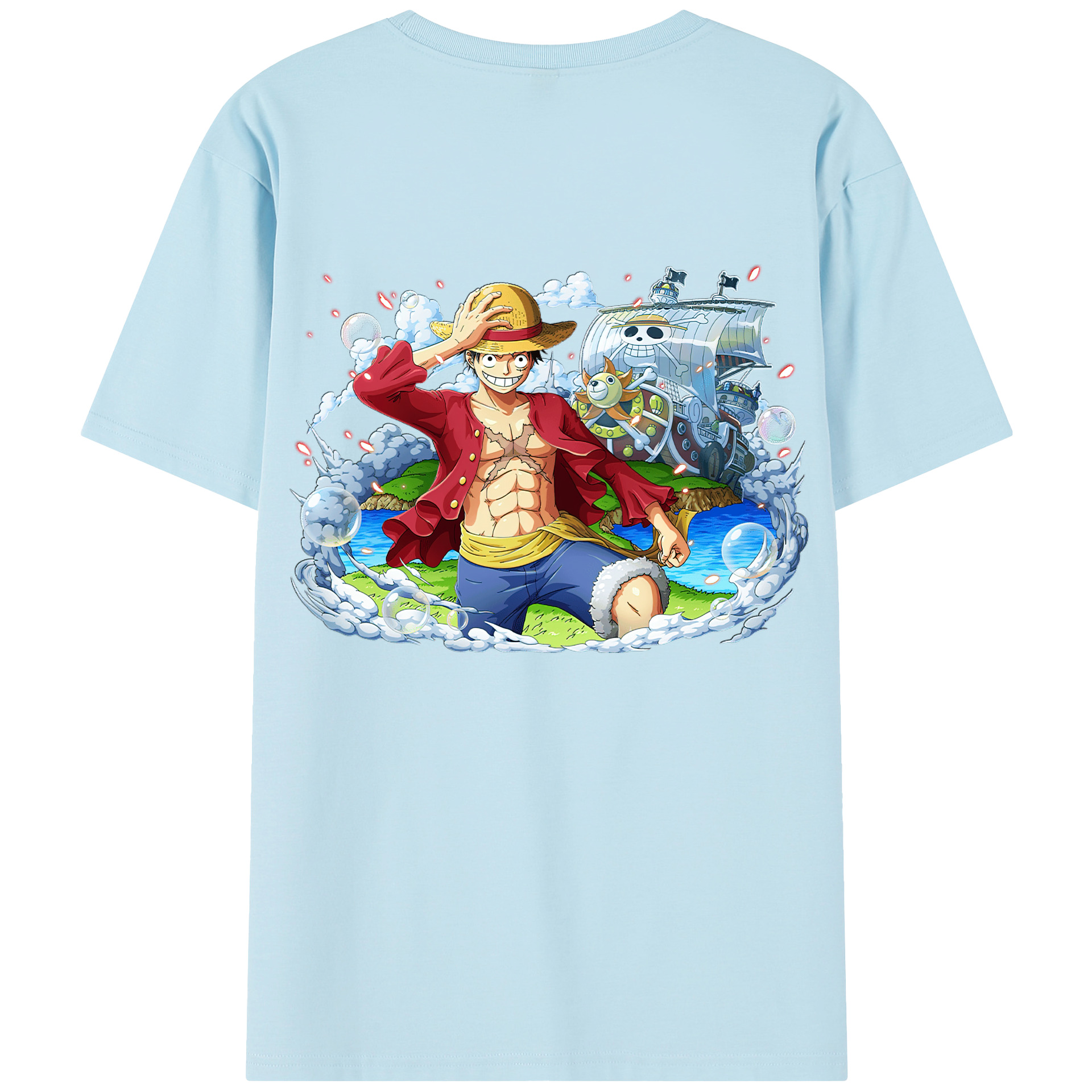 ワンピース モンキー・D・ルフィ ONE PIECE Monkey D. Luffy 綿100％半袖Tシャツ（背面プリント）